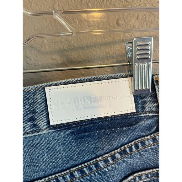 Re/Done Blue Straight Raw Hem Jeans Size 26 - Picture 5 of 6